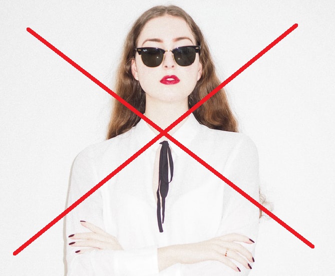 Avoid full white White shirt